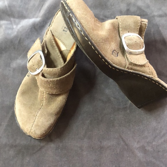 Born Tan suede leather clogs size:8 - Picture 2 of 7